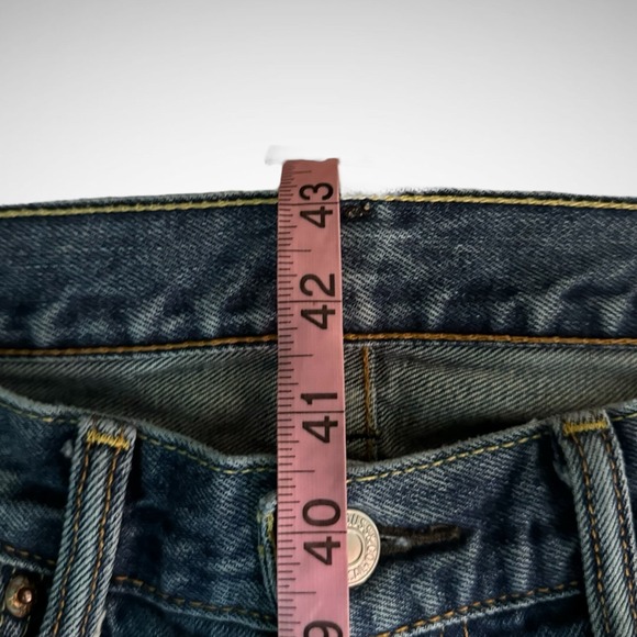 Levis 505 Jeans Mens 36 X 32 Solid Blue Pre Owned Pants Straight Fit - Picture 7 of 8